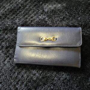 Kathie Lee Collection Navy Blue Clutch with Gold Detail